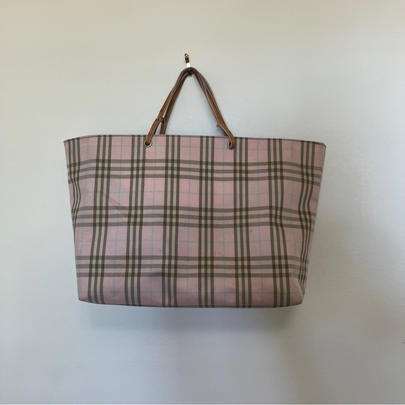 Burberry London Pink Nova Check Tote Shopper Tote - Picture 1 of 11